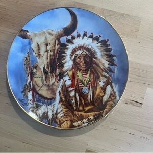 Vintage Sioux Chief by Paul Calle Franklin Mint Collector Plate